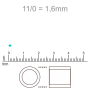 Micanga Japonesa Miyuki Delica Lilas Transparente DB1347 110  1,6mm
