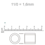 Micanga Japonesa Miyuki Delica Cinza Transparente DB613 110  1,6mm