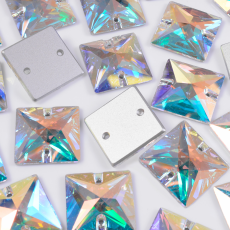 Quadrado para Bordar Preciosa 2 Furos 43873303 Cristal Aurora Boreal 22mm