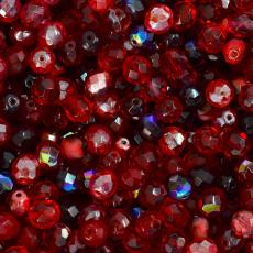 Contas de Cristal Mix Vermelho 8mm