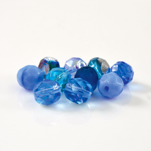 Contas de Cristal Mix Azul Safira 8mm