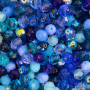 Contas de Cristal Mix Azul Safira 8mm