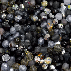 Contas de Cristal Mix Preto 6mm