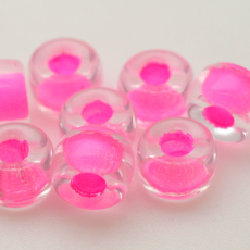Conta Micangao de Murano Forte Beads Lined Cristal Rosa 44875 9mm