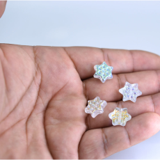 Contas de Murano Star Cristal Aurora Boreal 15mm