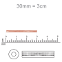 Canutilhos Jablonex Torcido Prata Transparente 78102 13,3 Polegadas  30 mm