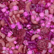 Contas de Murano Mix Fuchsia Tamanhos Diversos