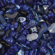 Mix de Contas de Murano Azul Heliotrope Tamanhos Diversos