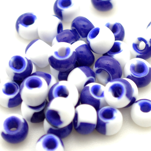 Micanga Jablonex Azul Branco Rajada Harlequin 03730 20 6,1mm