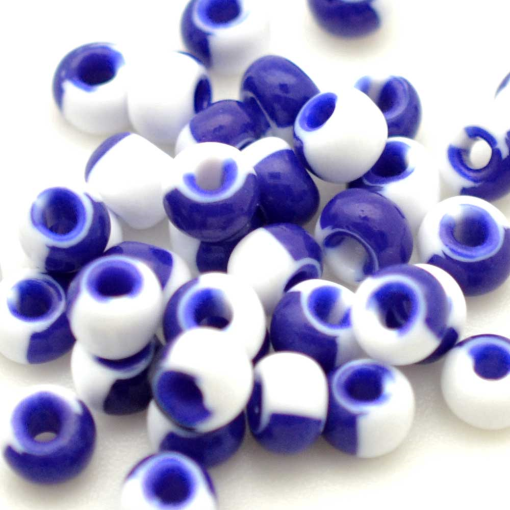 Micanga Jablonex Azul Branco Rajada Harlequin 03730 50 4,6mm