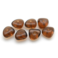 Contas de Murano Cascalho Transparente Marrom 10230 5x9mm