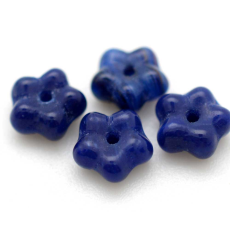 Contas de Murano Flor Preto Azul 2637 6mm