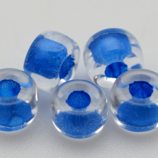 Conta Micangao de Murano Forte Beads Lined Cristal Azul 44836 6mm