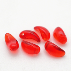 Contas de Murano Folha Dentinho Transparente Vermelho Claro 90060 5x9mm