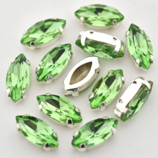 Engrampado Supreme Prateado Navete Peridot 15x7mm