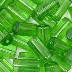 Conta de Vidro Firma Cilindrica Supreme Verde Transparente 50120 20x10mm