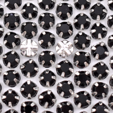 Engrampado Prateado Chaton Rose Collection Jet Preto SS20 = 4,6mm