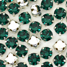 Engrampado Prateado Strass Supreme Emerald SS20 = 4,6mm