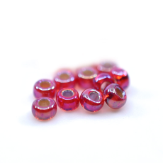 Micanga Redonda Miyuki Seed Bead Transparente Flame Red AB 110  2,0mm 11- 91010