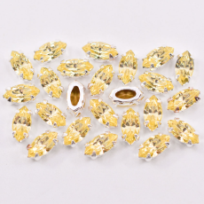 Engrampado Prateado Navete Preciosa Jonquil 10x5mm
