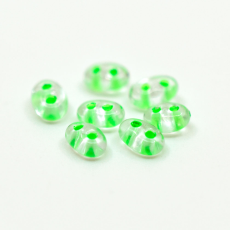 Miçanga Twin/ Super Duo Jablonex Cristal Verde Lined 08756 2,5x5mm