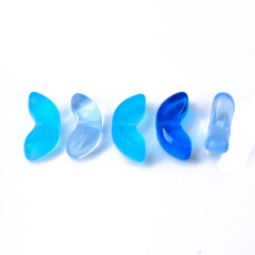 Contas de Murano Meia Lua Mix Tons Azul 15mm