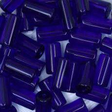 Conta de Vidro Firma Cilindrica Supreme Azul Transparente 30070 20x10mm
