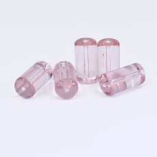 Conta de Vidro Firma Cilindrica Supreme Rosa Transparente 70110 20x10mm