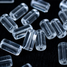 Conta de Vidro Firma Cilindrica Supreme Cristal Transparente  00050 20x10mm