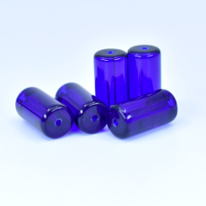 Conta de Vidro Firma Cilindrica Supreme Azul Transparente 33070 20x10mm