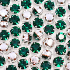Engrampado Prateado Strass Preciosa Emerald SS20 = 4,6mm