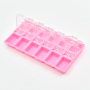 Caixa Organizadora Transparente com Base Pink com 12 Divisorias 13,0x6,9x1,4 cm
