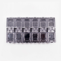 Caixa Organizadora Transparente com Base Preto com 12 Divisorias 13,0x6,9x1,4 cm