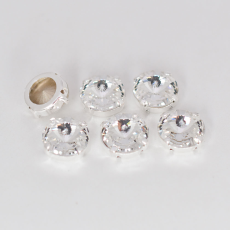 Engrampado Prateado  Rivolli Preciosa Cristal 12mm