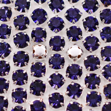 Engrampado Prateado Strass Preciosa Deep Tanzanite SS16 = 3,80mm