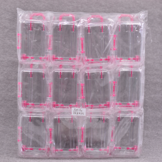 Kit c/12 Mini Malinha Transparente e Fuchsia 90x51x38mm