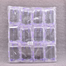 Kit c/12 Mini Malinha Transparente e Lilás 90x51x38mm