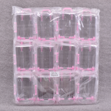 Kit c/12 Mini Malinha Transparente e Rosa 90x51x38mm