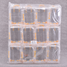 Kit c/12 Mini Malinha Transparente e Dourado 90x51x38mm