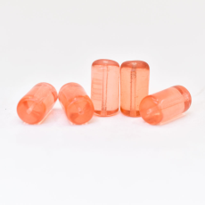 Conta de Vidro Firma Cilindrica Supreme Rosa Nut Transparente 70130 20x10mm