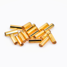 Canutilhos Jablonex Ouro Medio Transparente 17050 3 Polegadas Furo Quadrado  7mm