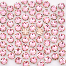 Engrampado Prateado Chaton Rose Preciosa Light Rose SS10 = 2,7mm