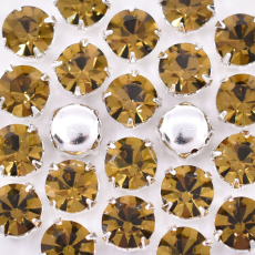 Strass Engrampado Prateado Preciosa Gold Beryl SS34 = 7,2mm