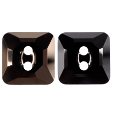 Botão Quadrado Swarovski art. 3017 Jet Nut 12mm