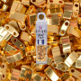 Micanga Japonesa Miyuki Half Tila Beads 2 Furos Metalica 24k Gold Plated 5x2,3x1,9mm TLH191