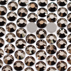 Strass Chaton Base Reta (Com Cola) Preciosa Jet Silver Flare SS30= 6,40mm