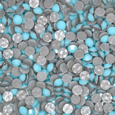 Strass Chaton Base Reta (Com Cola) Preciosa Azul Turquesa SS6 = 1,9mm