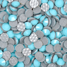 Strass Chaton Base Reta (Com Cola) Preciosa Azul Turquesa SS10 = 2,7mm