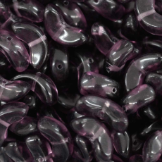 Contas de Murano Meia Lua Transparente Ametista 20060 15mm