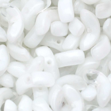 Contas de Murano Meia Lua Lined Branco Cristal 06000 15mm